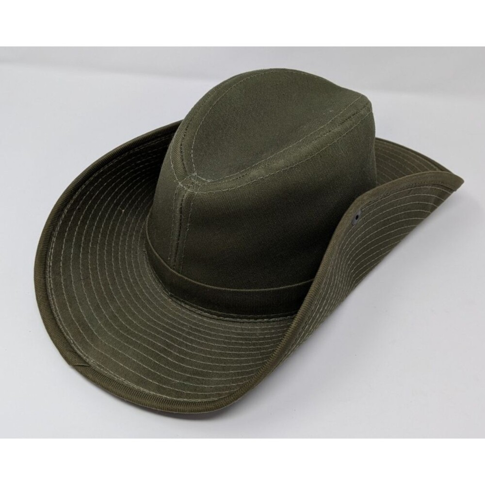 Broner USA Outback Safari Hat 6 ¾ Olive Canvas Chin Cord Hiking Gorpcore